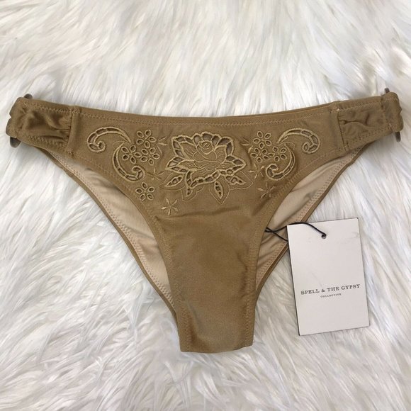SOLD Spell Gold Tyler Bikini Set Top Bottoms XS - Picture 3 of 14